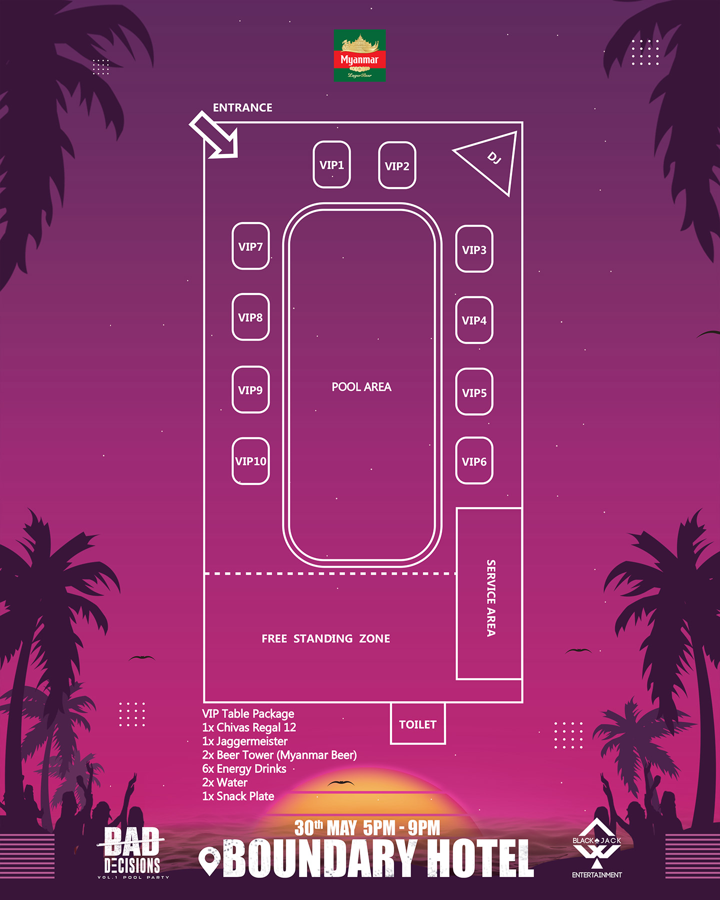 VIP Table Package layout